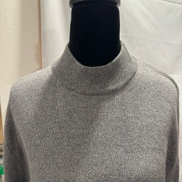 Toscano Grey Mock Turtleneck Sweater Cotton Blend Ladies Size Medium - Picture 2 of 6